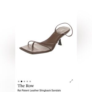 The Row Rai Brown Patent Leather Slingback Sandals